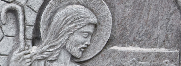 Jesus Bild auf einem Grabstein | Foto: Martin Krauß