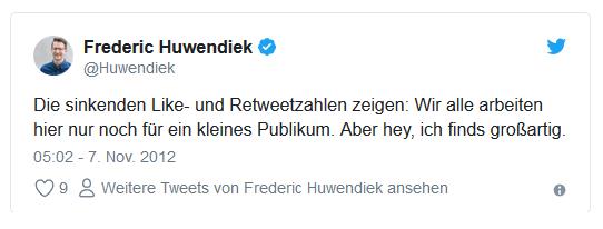 Screenshot: Tweet von @Huwendiek zur US-Wahl 2012