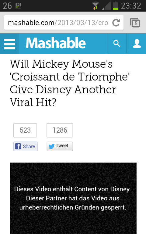 Screenshot: Micky Maus >Croissant de Triomphe< | 13.03.2013, 23.32 Uhr