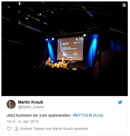 Screenshot: Tweet von @martin_krauss zu Raumzeit in Darmstadt